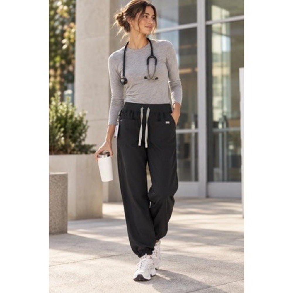 FIGS Zamora Jogger Scrub Pants Black Women Small Technical Collection FIONx
